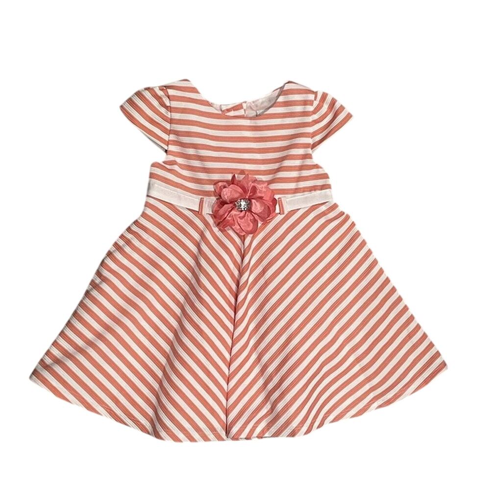 Sweetheart Rose 24m Dress in Orange & White NWT